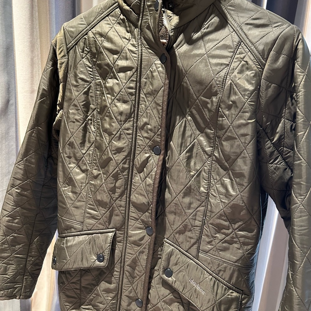 Barbour women’s Crawford Cavalary Quilted Olive Green Jacket